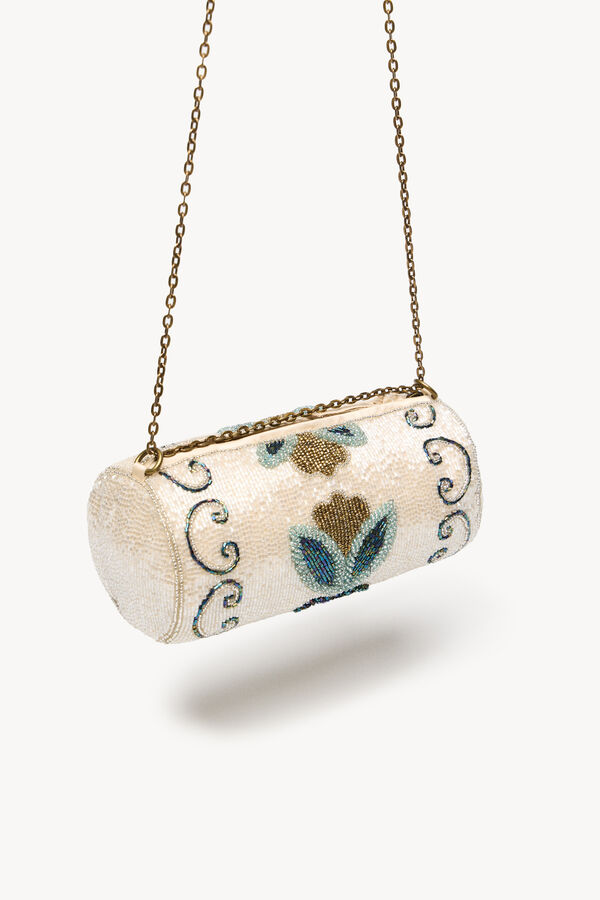 Hoss Intropia Nara. Bolso de abalorios Marfil