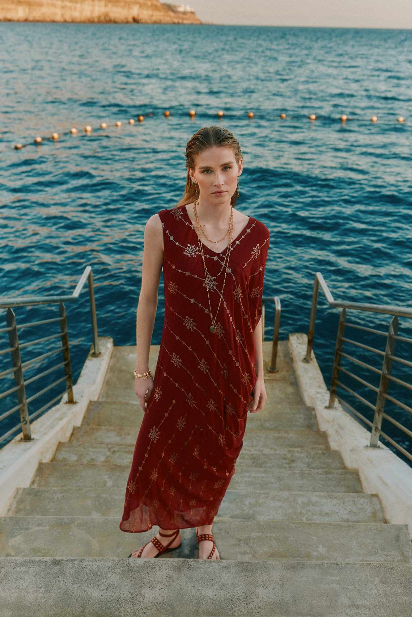 Hoss Intropia Atenea. Vestido largo asim&eacute;trico