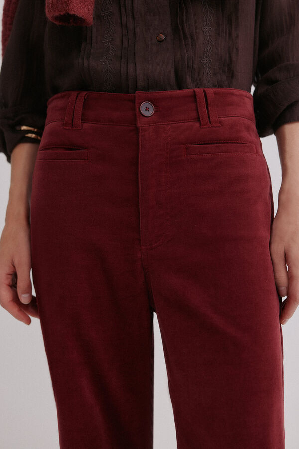 Hoss Intropia Paulette. Pantalón wide leg Granate