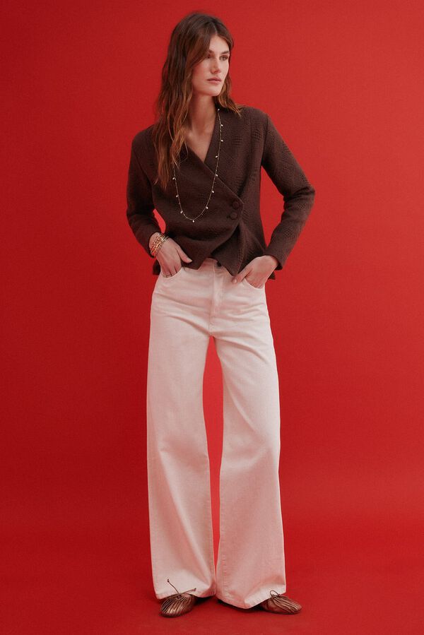 Hoss Intropia Edna. Chaqueta tejido jacquard Marron oscuro