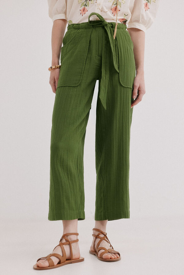 Hoss Intropia Pia. Pantal&oacute;n estilo cargo Kaki