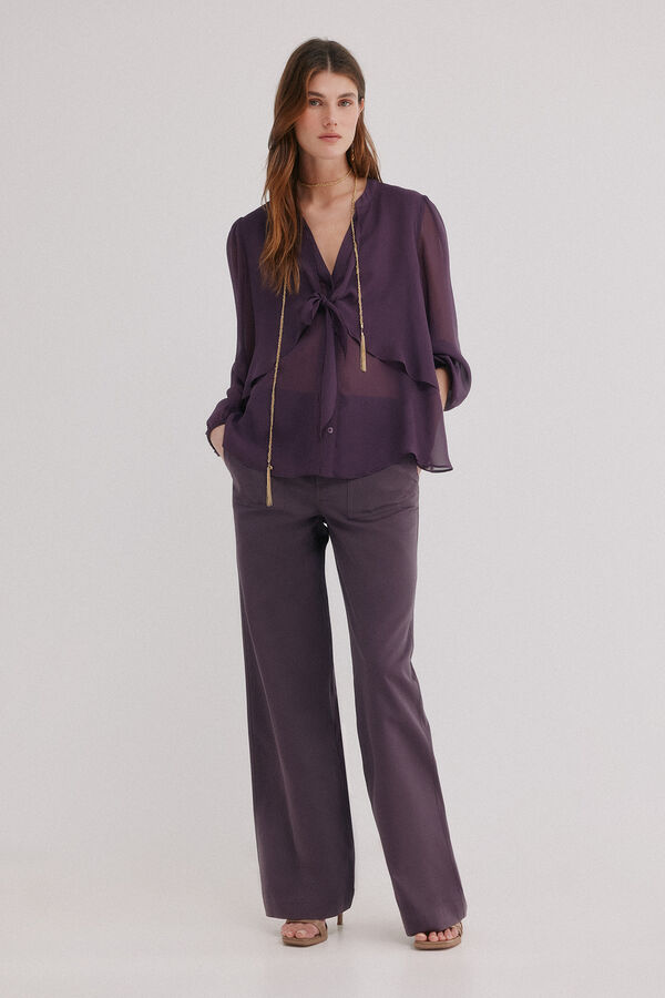 Hoss Intropia Gala. Blusa con lazada Morado