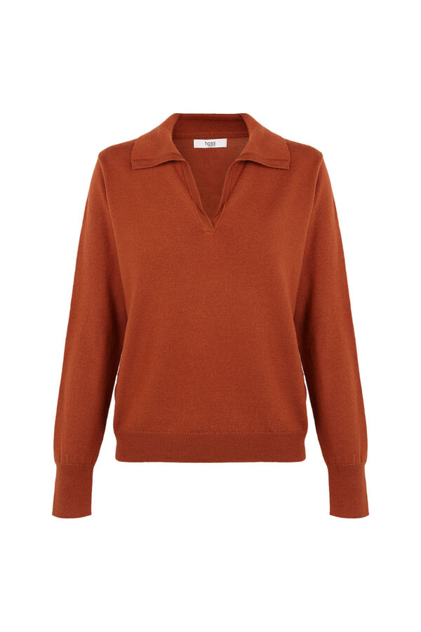 Hoss Intropia Idoia. C&aacute;rdigan con cuello solapa Naranja