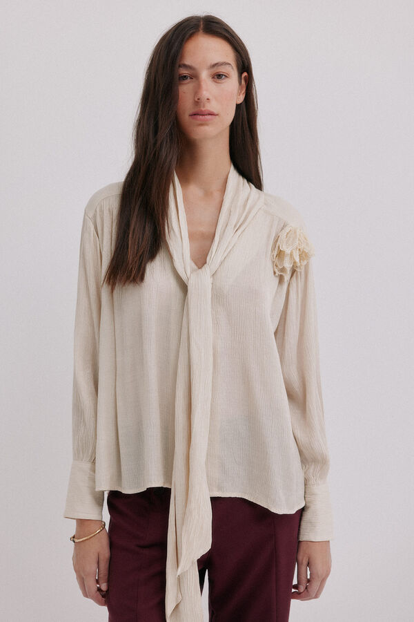Hoss Intropia Gretel. Blusa lazada Estampado Beige