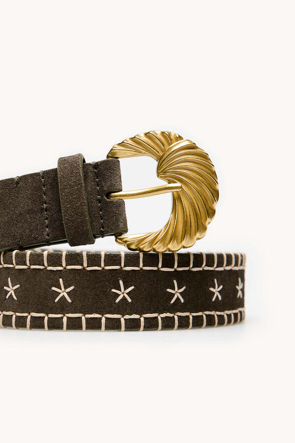 Hoss Intropia Lilit. Cintur&oacute;n en serraje Kaki