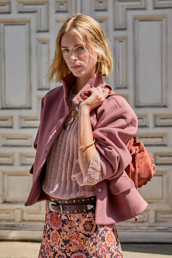 Hoss Intropia Federica. Abrigo corto Rosa