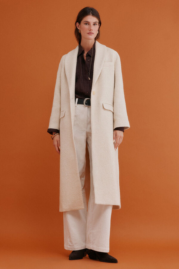 Hoss Intropia Fiamma. Abrigo con cuello solapa Marfil