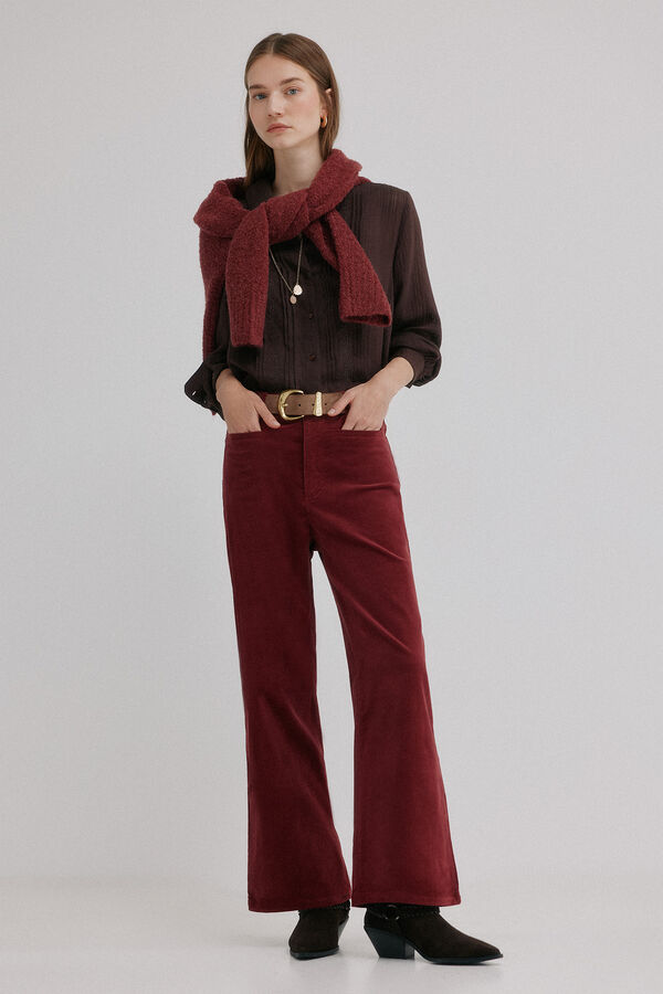 Hoss Intropia Paulette. Pantalón wide leg Granate