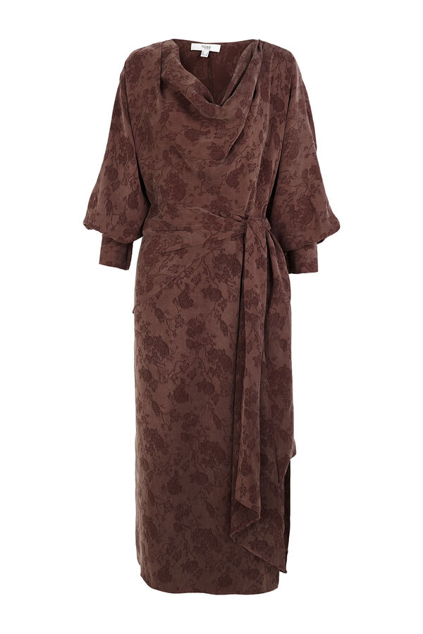 Hoss Intropia &Aacute;gatha. Vestido jacquard Marron oscuro