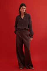 Hoss Intropia Clementine. Blusa manga larga Marron oscuro