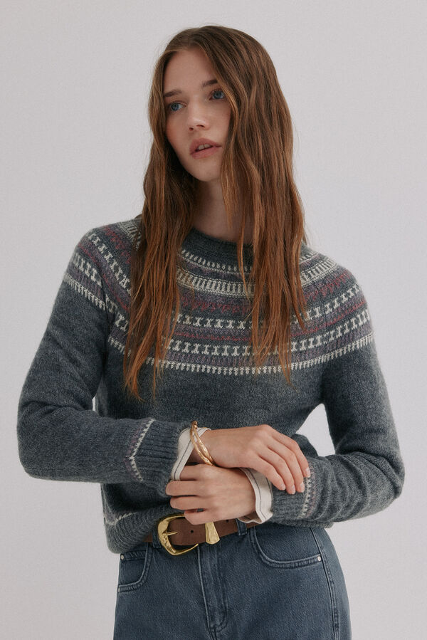 Hoss Intropia Nia. Jersey con motivos Estampado granate