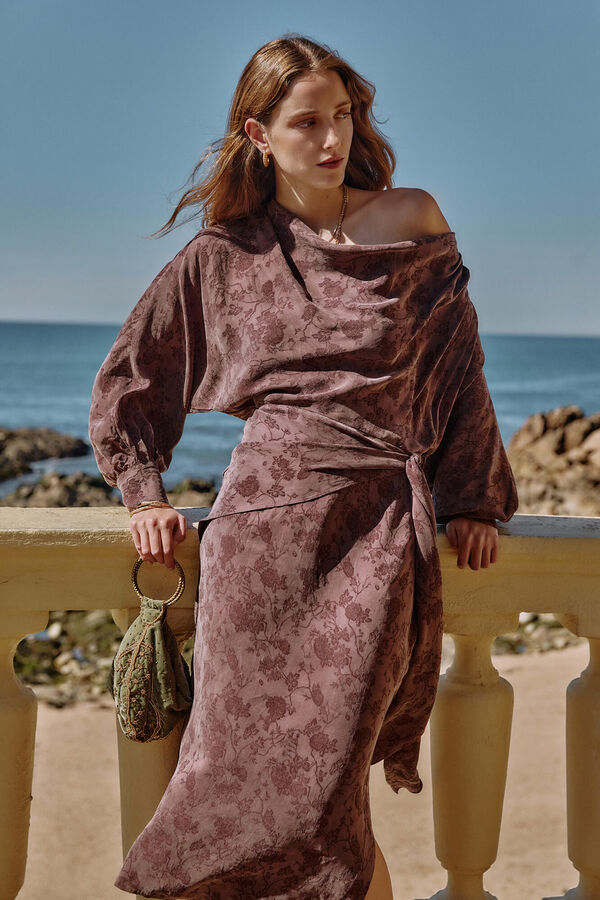 Hoss Intropia &Aacute;gatha. Vestido jacquard Marron oscuro