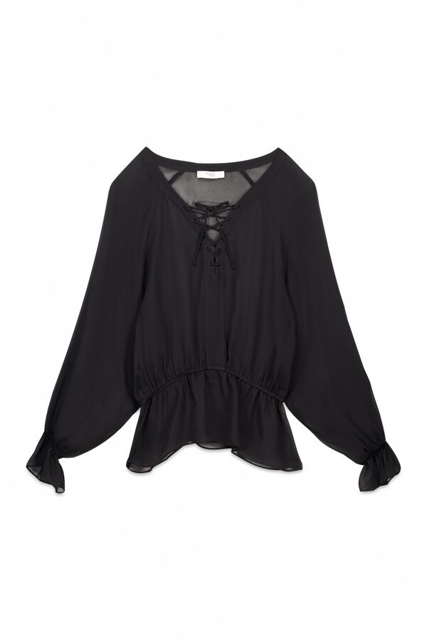 Hoss Intropia Cl&eacute;mence. Blusa con cierre cruzado Negro