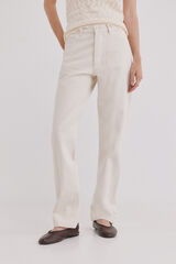 Hoss Intropia Brunella. Jeans tiro alto Marfil
