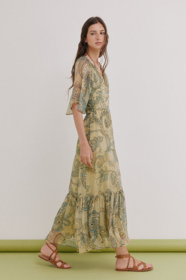 Hoss Intropia Azalea. Vestido floral Kaki