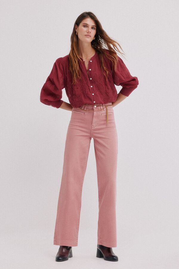 Hoss Intropia C&oacute;sima. Blusa bordados florales Rosa