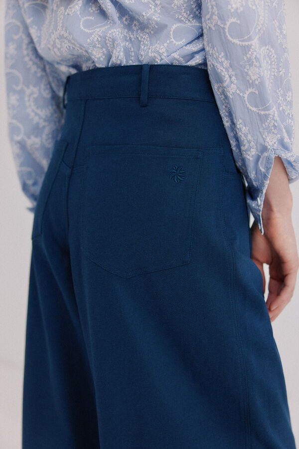 Hoss Intropia Petra. Pantalones corte ancho Azul marino