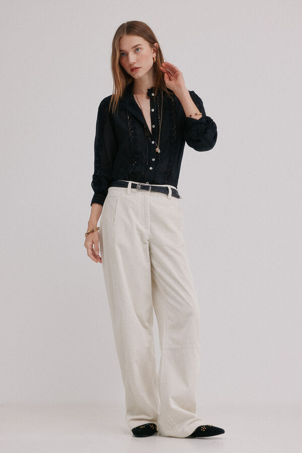 Hoss Intropia Celina. Blusa bordada Negro