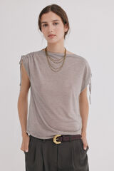 Hoss Intropia Madison. Camiseta fruncidos Marron
