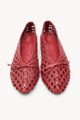 Hoss Intropia Martina. Bailarinas piel trenzada rojo