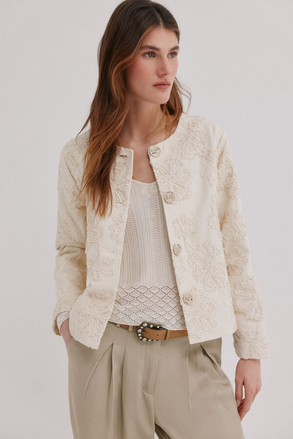 Hoss Intropia Eider. Chaqueta jacquard Marfil