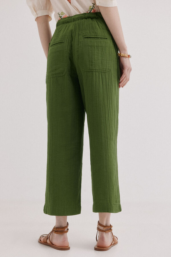 Hoss Intropia Pia. Pantal&oacute;n estilo cargo Kaki