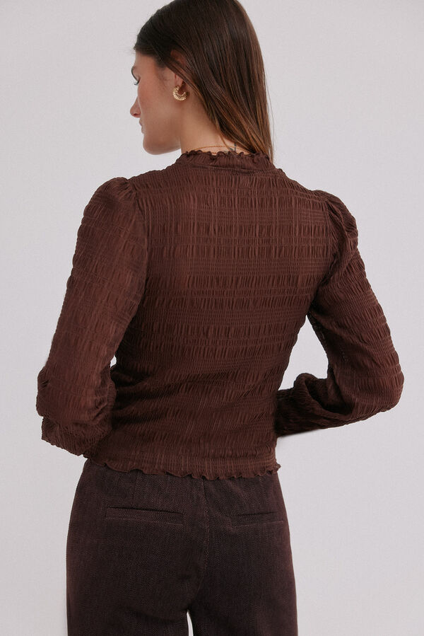 Hoss Intropia Mafalda. Top fruncido Marron