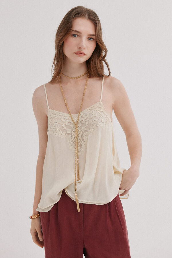 Hoss Intropia Clarissa. Top lencero Marfil