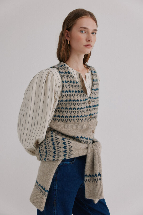 Hoss Intropia Nela. Chaleco tricot Estampado granate