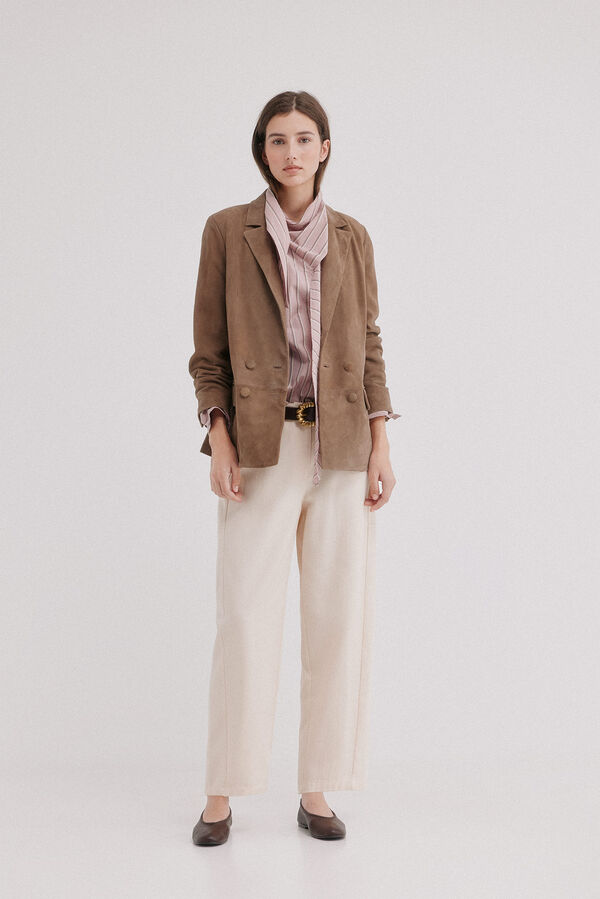 Hoss Intropia Fiore. Chaqueta piel Kaki