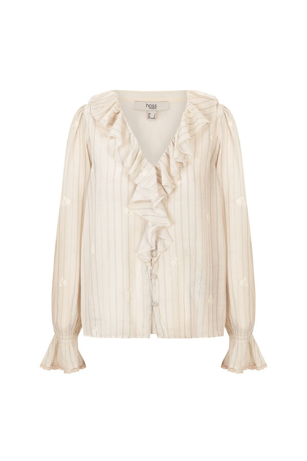 Hoss Intropia Clarisse. Blusa volantes Marfil