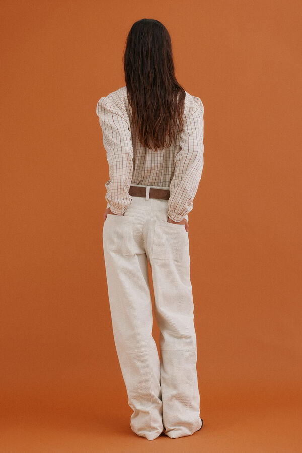 Hoss Intropia Gina. Blusa a cuadros Marfil