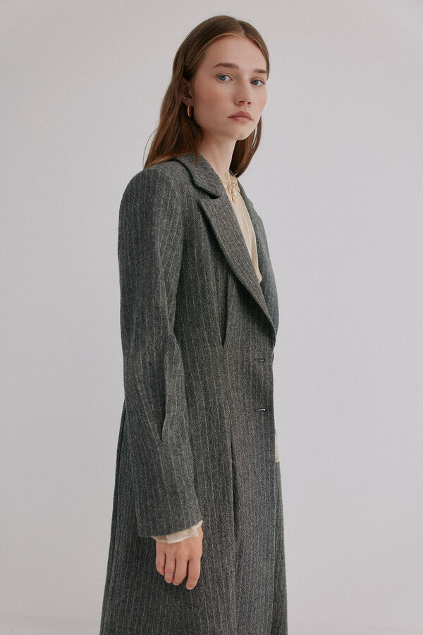 Hoss Intropia Fiona. Abrigo a rayas Gris