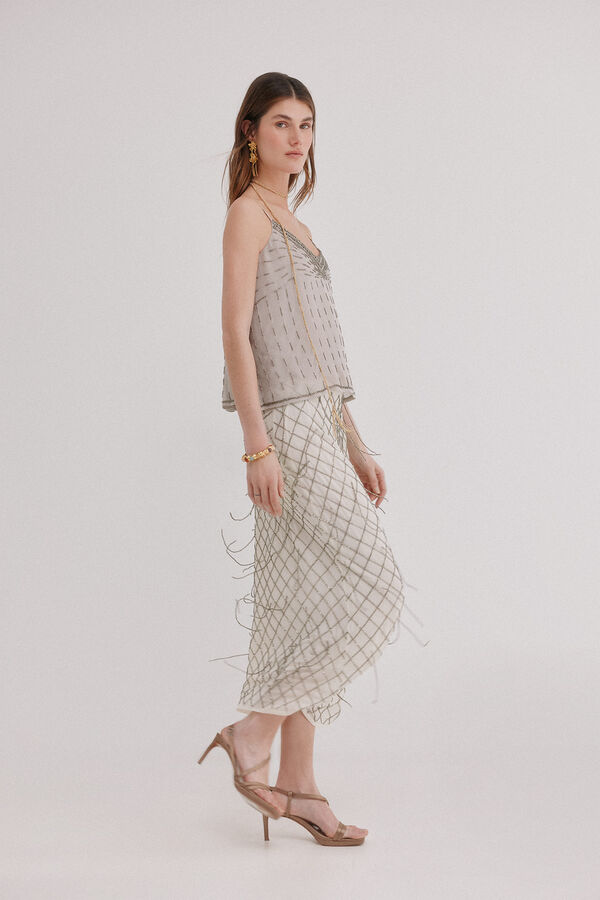 Hoss Intropia Ren&eacute;e. Falda bordada Blanco