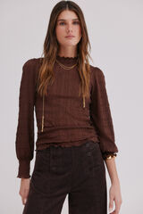 Hoss Intropia Mafalda. Top fruncido Marron
