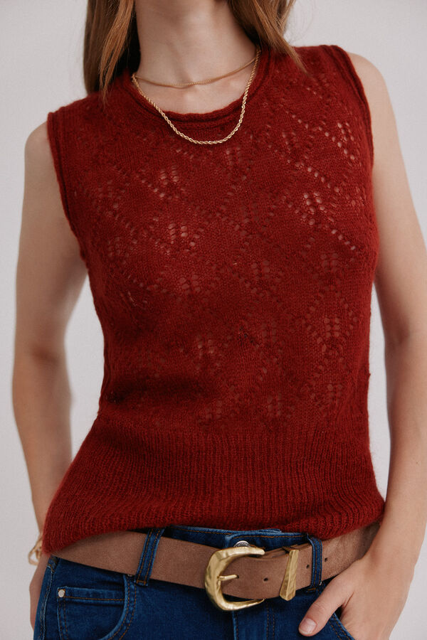 Hoss Intropia Irma. Top calado rojo