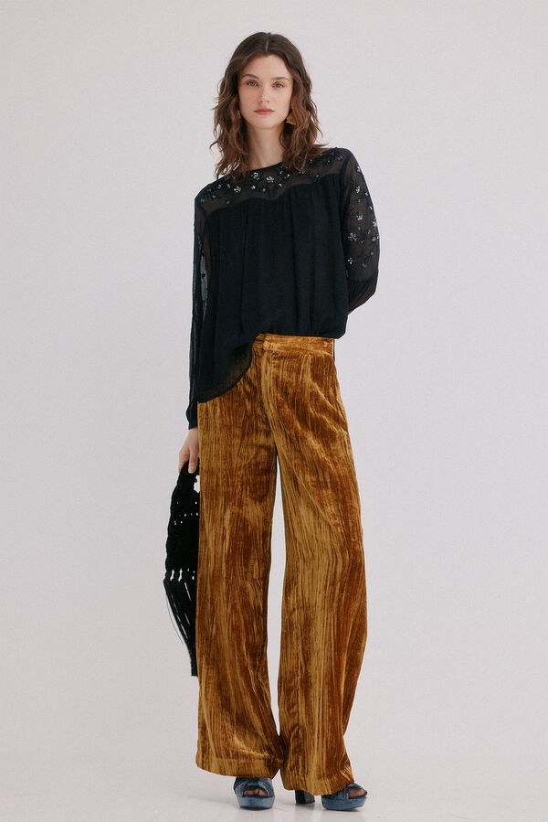 Hoss Intropia Claire. Blusa bordada Azul marino