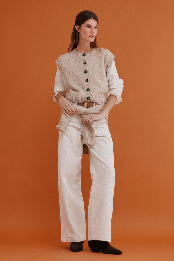 Hoss Intropia Ita. Chaleco jaspeado Beige