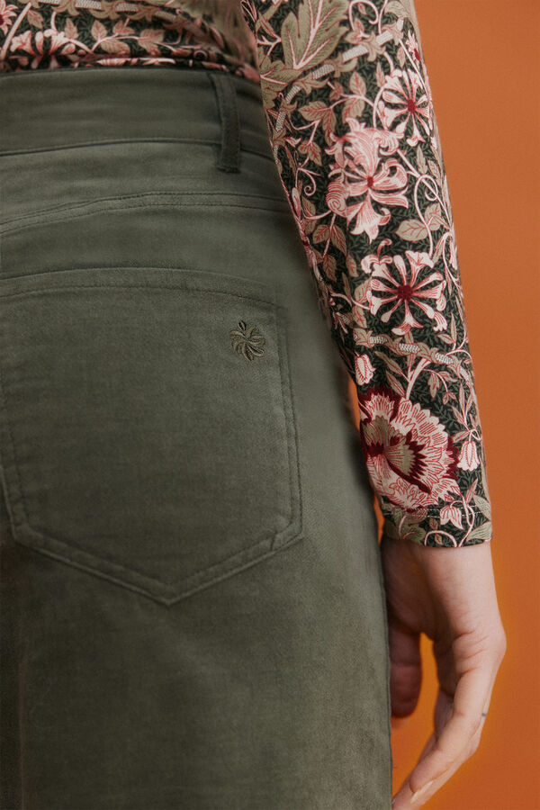 Hoss Intropia Paulette. Pantalón wide leg Kaki