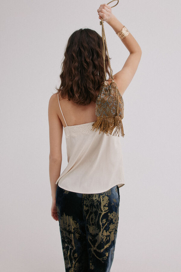 Hoss Intropia Nara. Bolso de abalorios Dorado