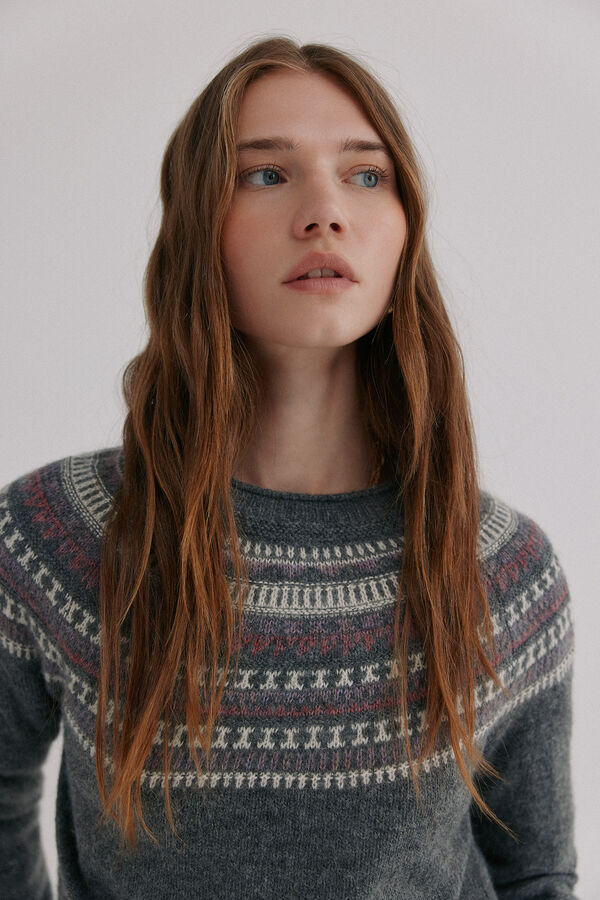 Hoss Intropia Nia. Jersey con motivos Estampado granate