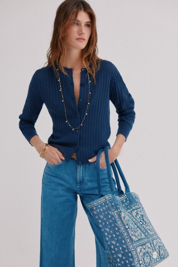 Hoss Intropia Isoline. C&aacute;rdigan calado Azul marino