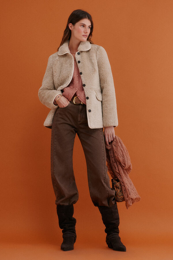 Hoss Intropia Denise. Abrigo efecto pelo Marfil