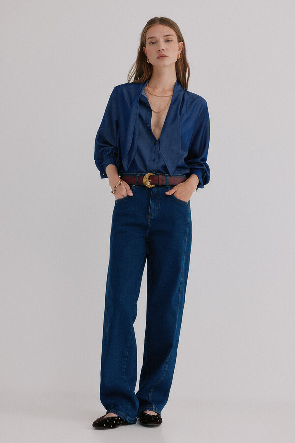 Hoss Intropia Graciela. Blusa con detalle nudo Azul marino