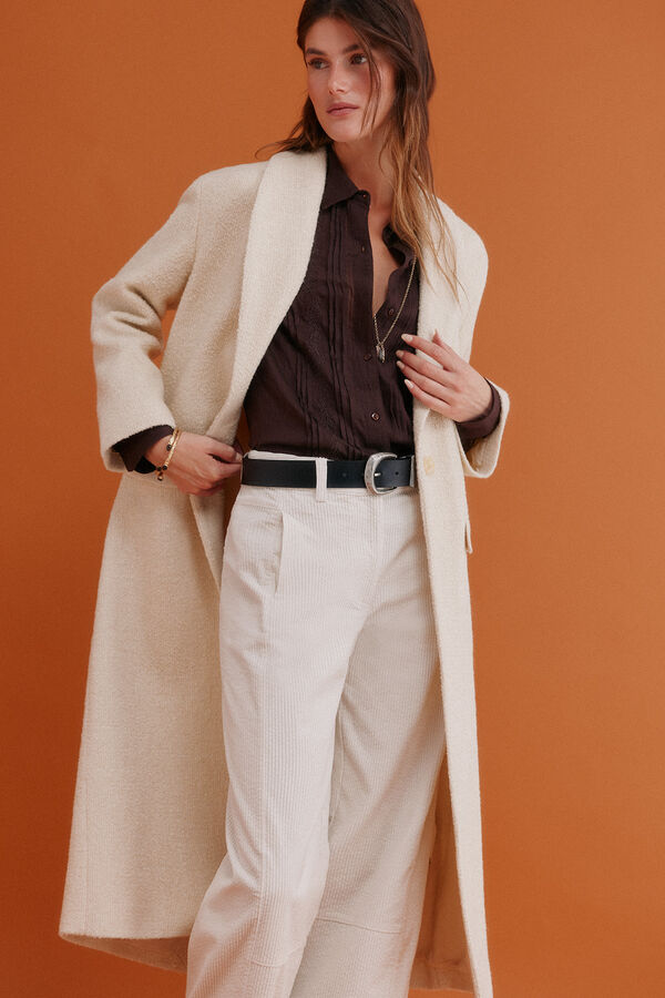 Hoss Intropia Fiamma. Abrigo con cuello solapa Marfil