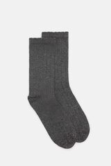 Hoss Intropia Lavinia. Calcetines calados con lurex Gris
