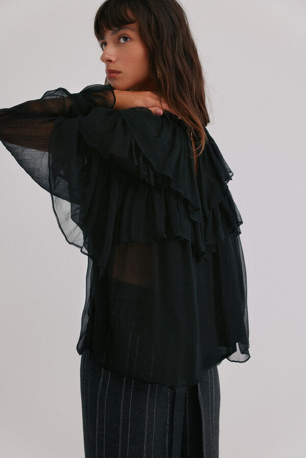 Hoss Intropia Giulia. Blusa rom&aacute;ntica Negro