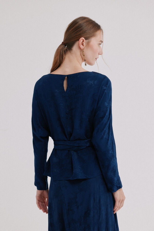Hoss Intropia Calia. Blusa jacquard Azul marino