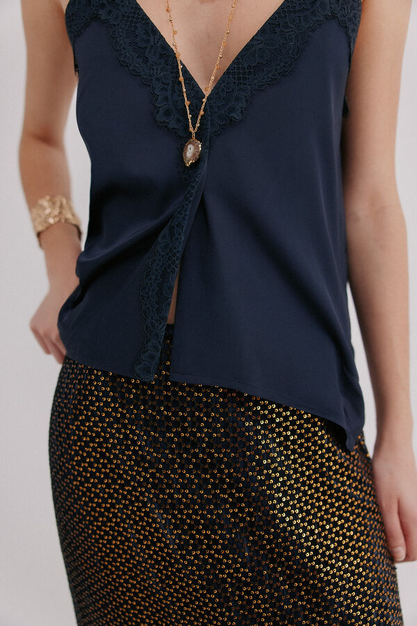 Hoss Intropia Cristina. Top lencero Negro