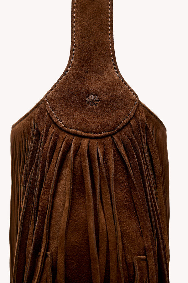 Hoss Intropia Noelia. Bolso flecos Marron oscuro